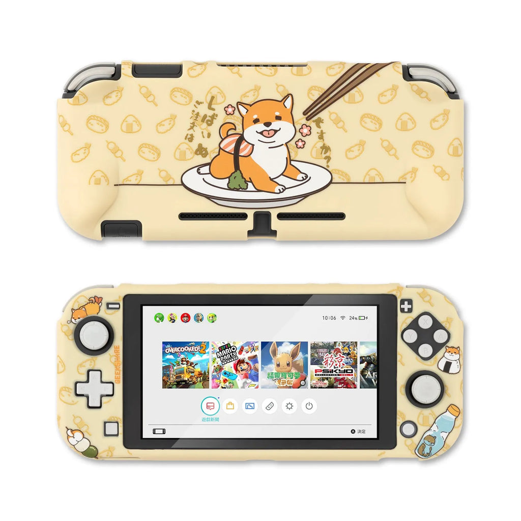 Sea Otter grey silicone protective case for Nintendo Switch Lite console and Joy-Con controllers.