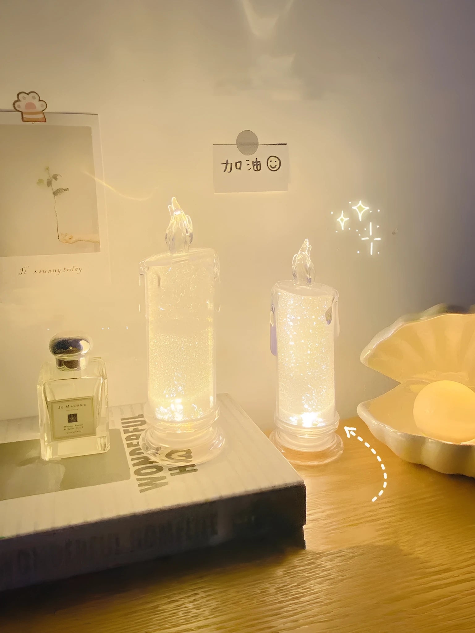 LED bedside lamp with optional message board showing different configuration styles for bedroom use