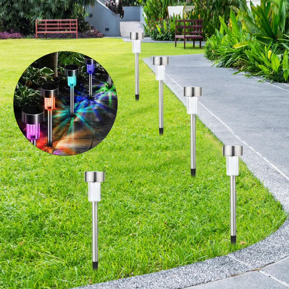 Stainless steel waterproof garden light with LED illumination for outdoor use