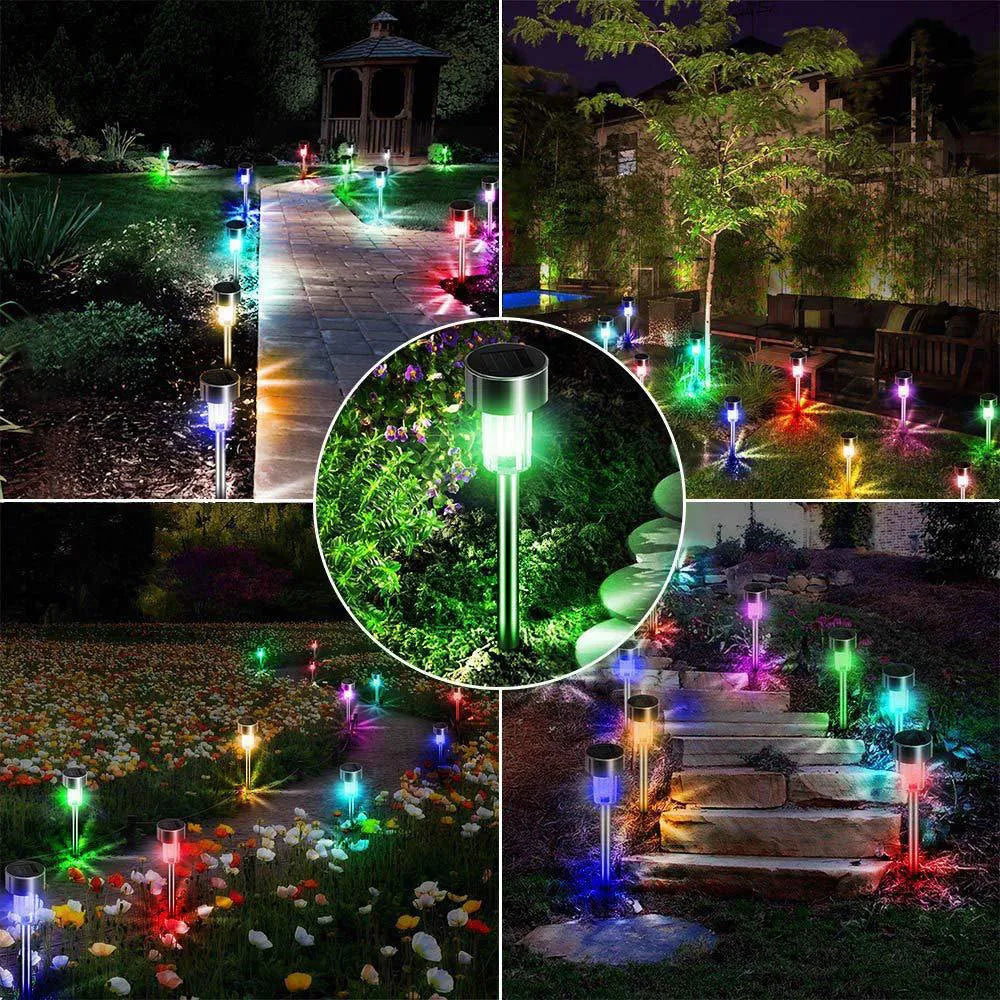 Stainless steel waterproof garden light with LED illumination for outdoor use