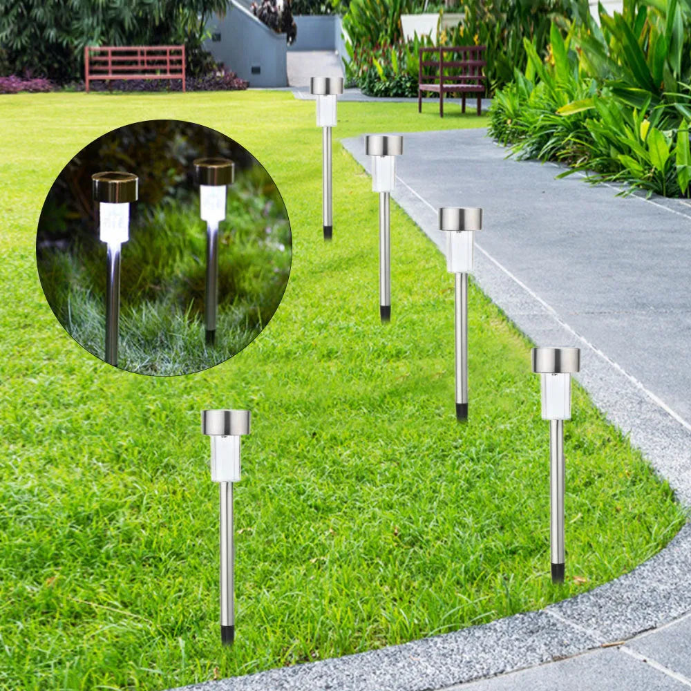Stainless steel waterproof garden light with LED illumination for outdoor use
