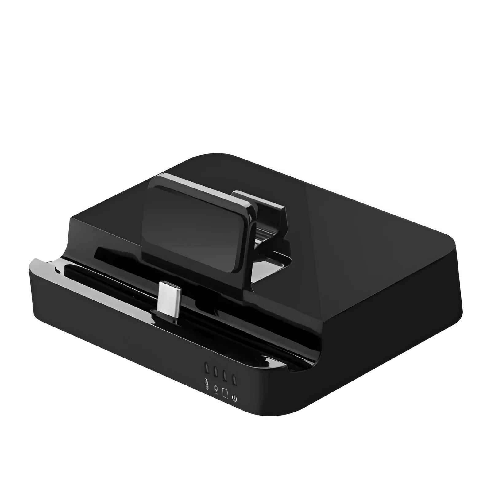 Black base mobile phone dock converter for smartphone to HD display connectivity