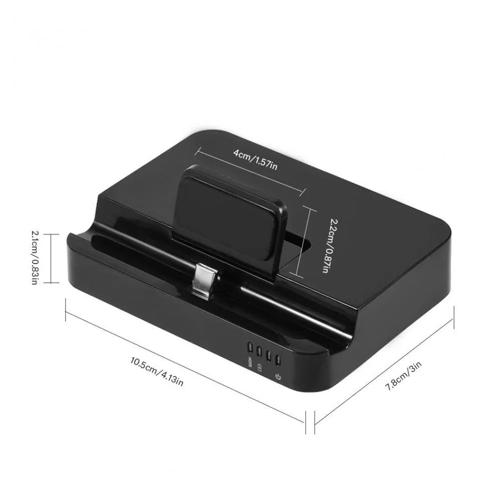 Black base mobile phone dock converter for smartphone to HD display connectivity