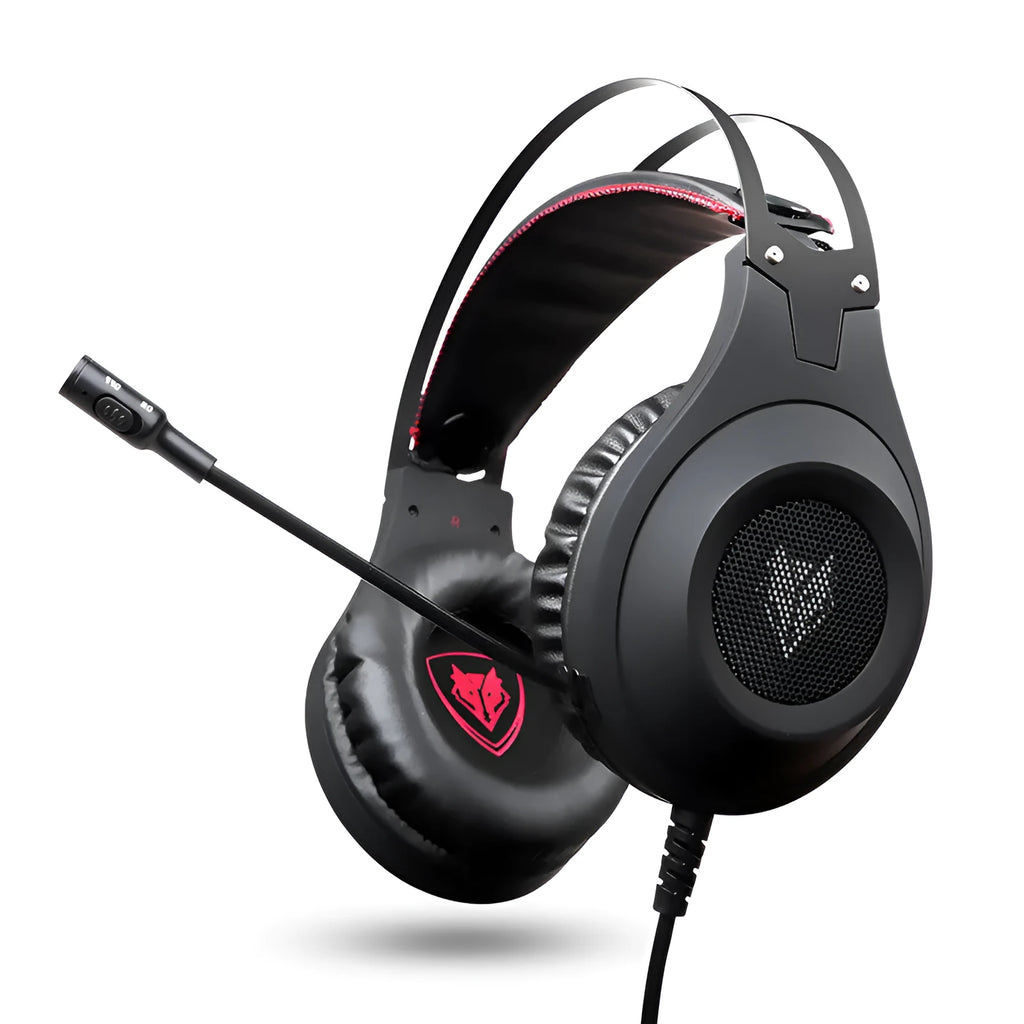 Black USB wired computer headset with microphone for PC desktop and notebook connectivity