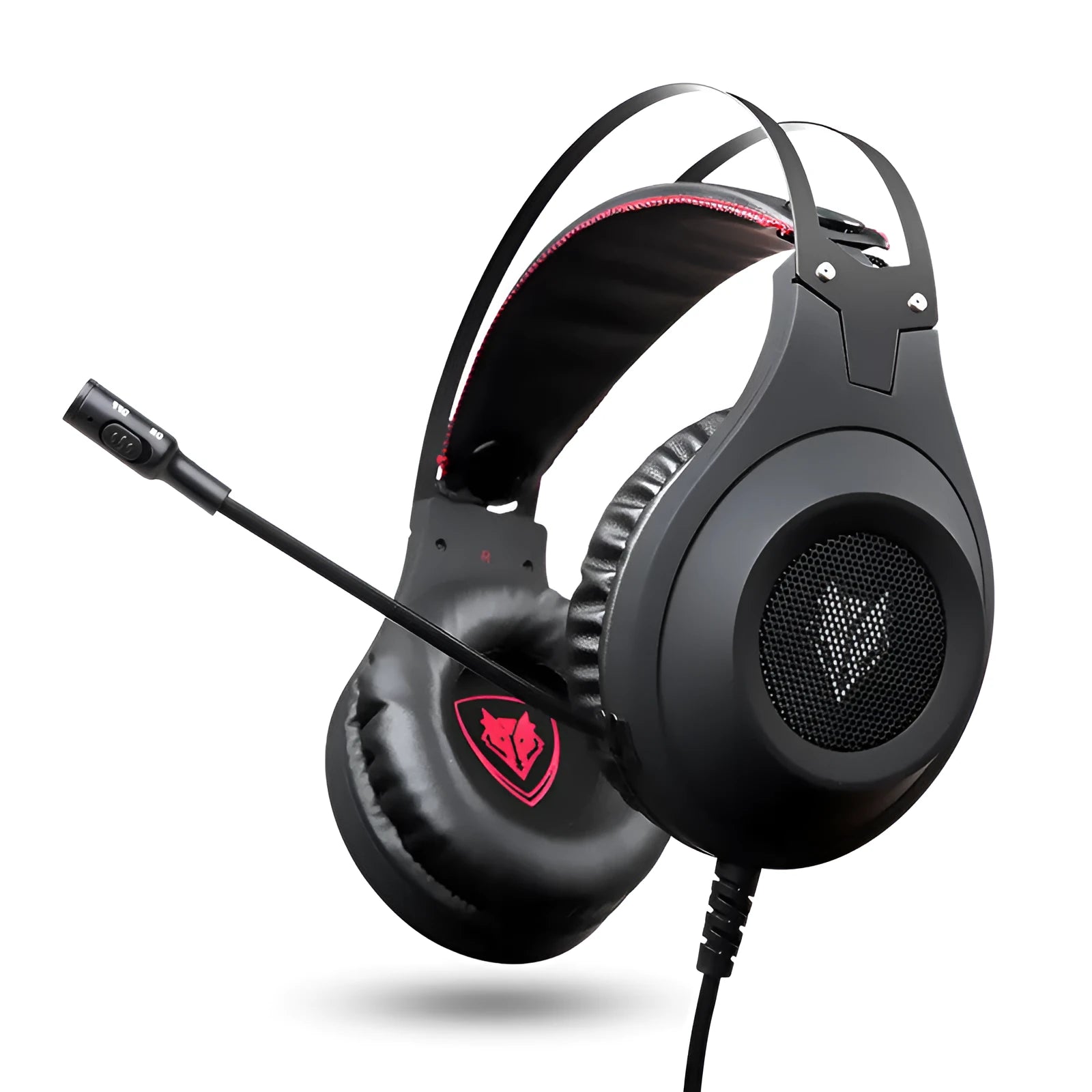 Black USB wired computer headset with microphone for PC desktop and notebook connectivity