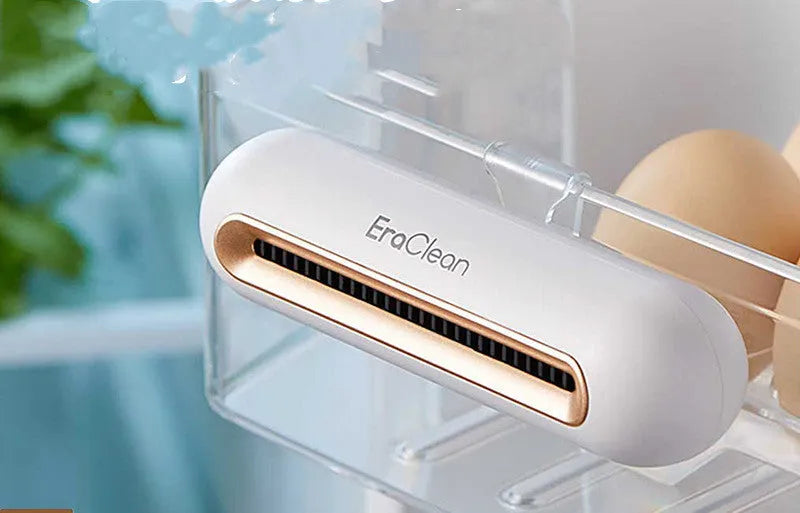 Rose gold USB-powered refrigerator deodorant steriliser with activated carbon filter for odour removal