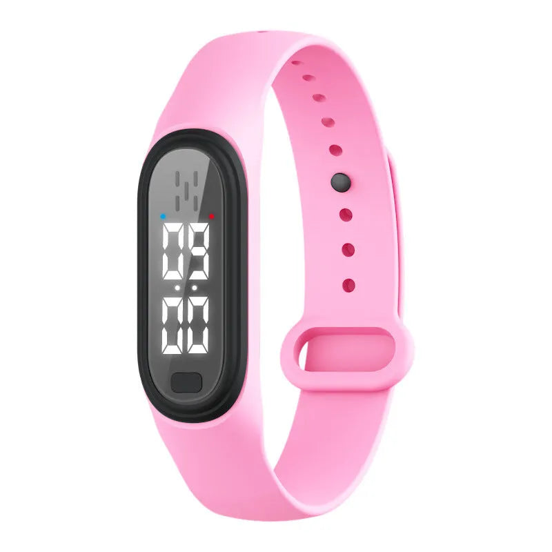 Ultrasonic electronic mosquito repellent wristband in black, white, blue, and pink colours