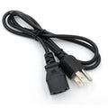Black American standard power cord with US plug showing 1.2 metre length and PVC sheathing