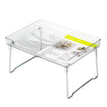 Plastic kitchen storage rack in transparent or white for cabinet and countertop organisation