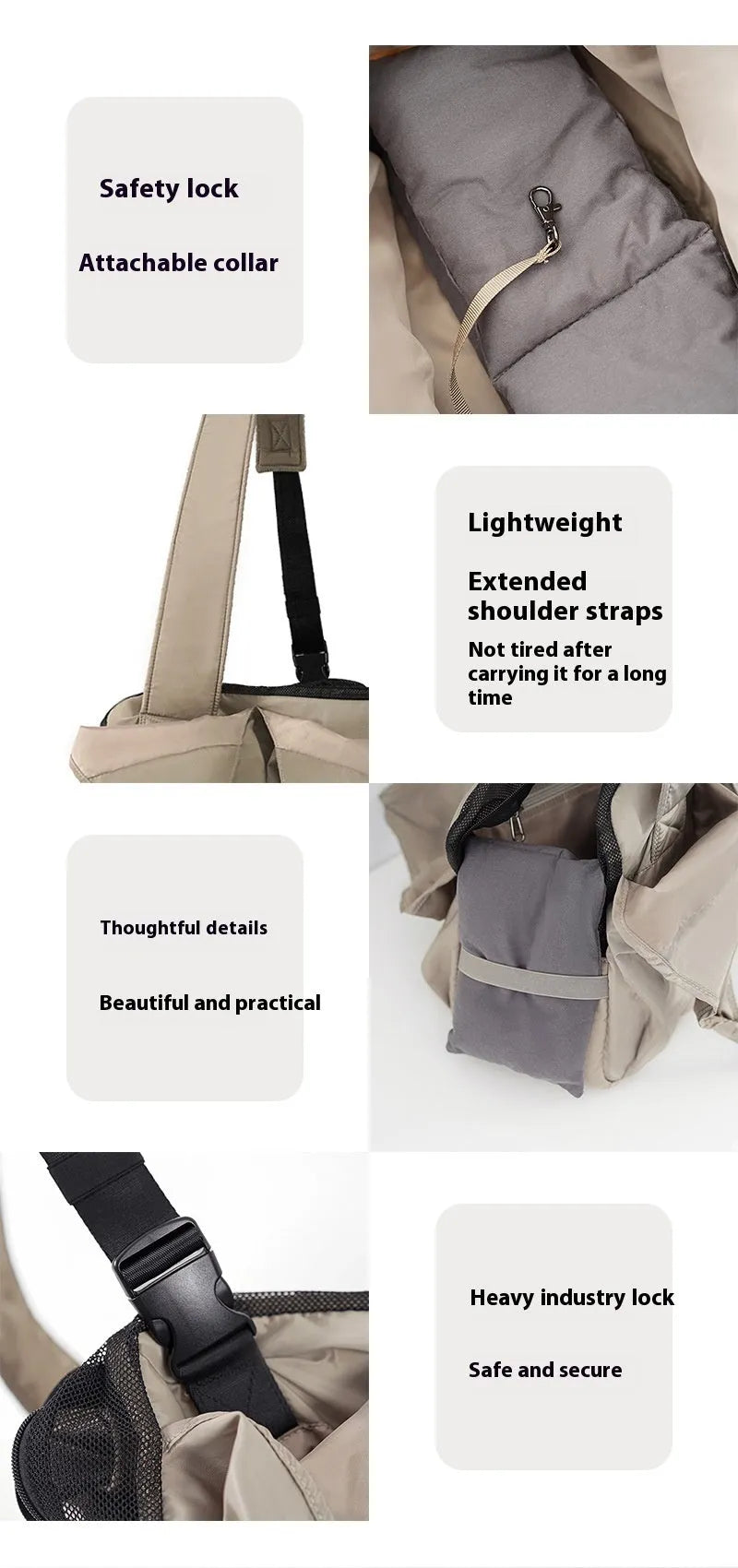Apricot cloth pet carrier bag measuring 41cm length 16cm width 28cm height