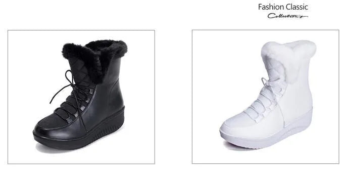 Black women's lace-up winter boots with a platform sole on a white background