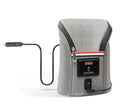 Grey Oxford cloth portable baby bottle warmer with car USB charging and temperature display