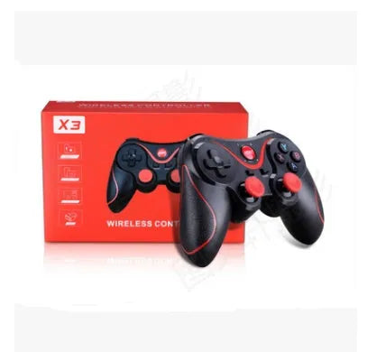 Black X3 wireless Bluetooth game controller for Android mobile phones with charging cable