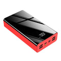 Large 40000mAh power bank with LCD screen in red and black colour options