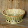 Handmade bamboo storage basket with three compartments measuring 26x8cm, 25x9cm, and 24x12cm