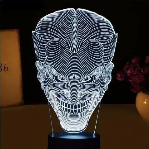 3D LED decorative lamp showing multiple colour options with touch control and remote