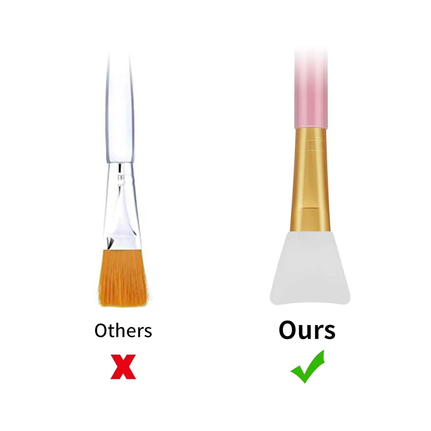 Reusable silicone face and body mask applicator spatula tool in one of six colours: black, blue, pink, rose red, white, or yellow.
