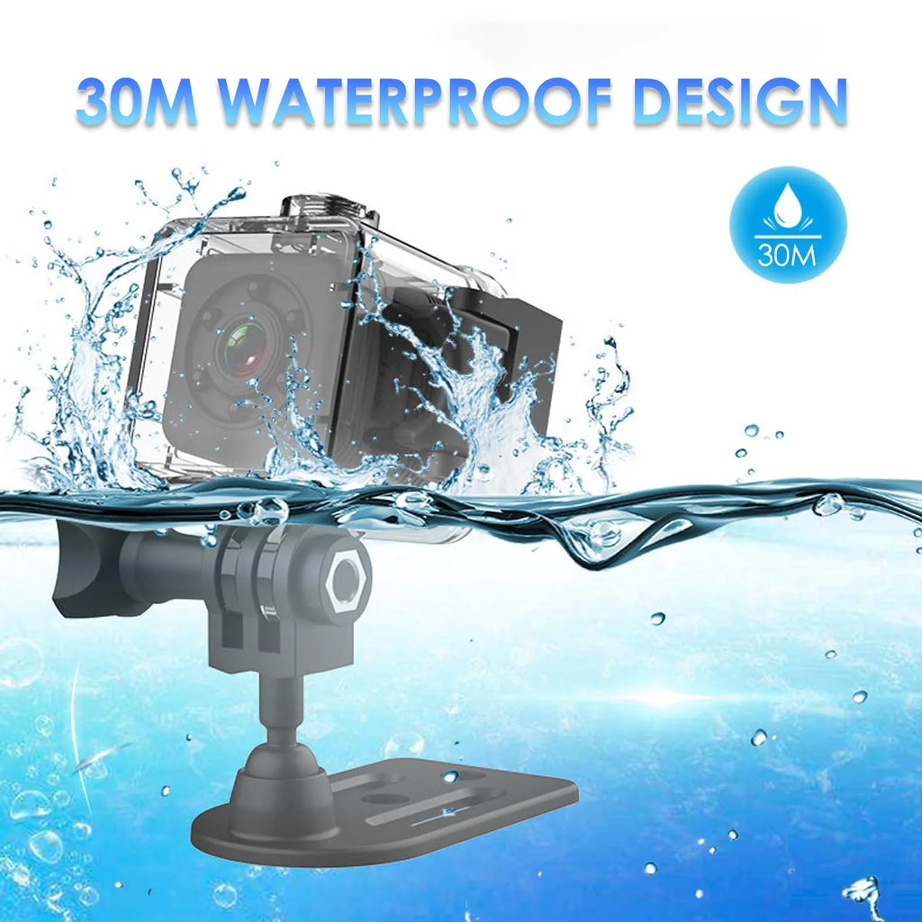 Black sq29 waterproof sports action camera with extended 240 minute battery life