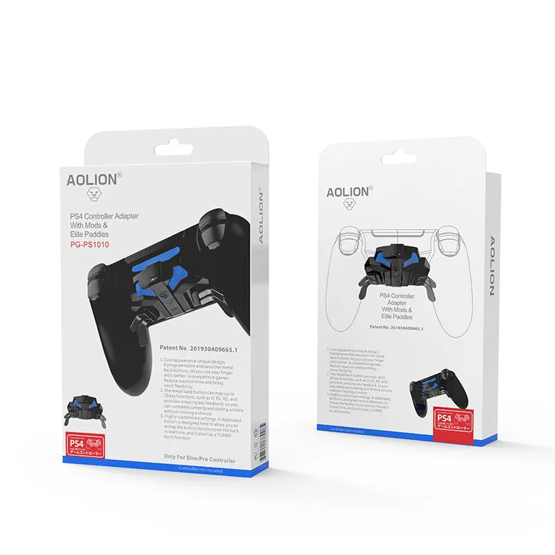 Black PS4 gamepad back button accessory with wired connection cable for PS4 SLIM and PRO controllers