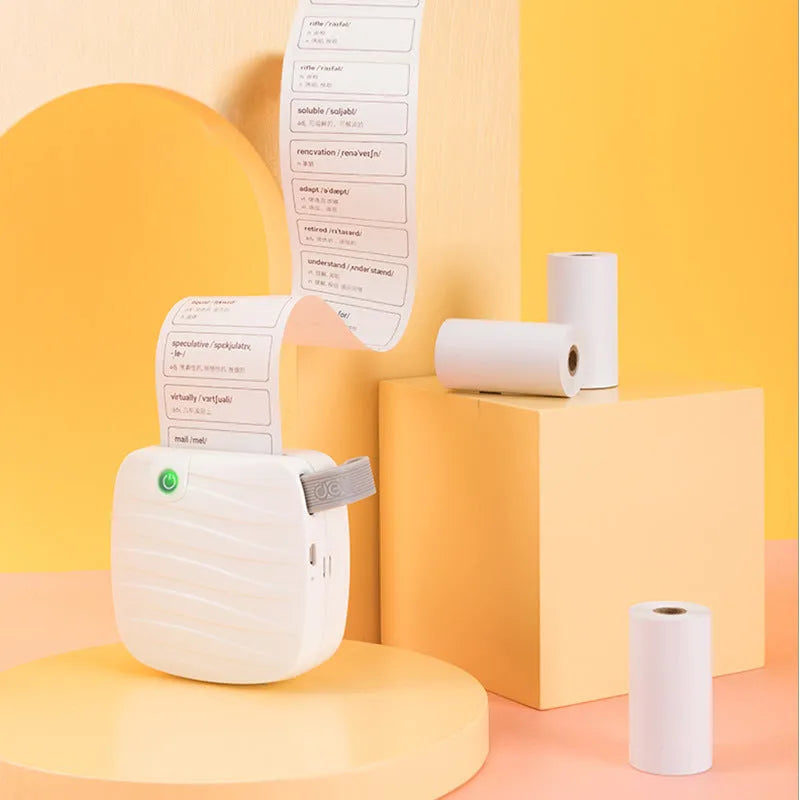 Three rolls of 57x30mm thermal paper for portable printers in packaging box