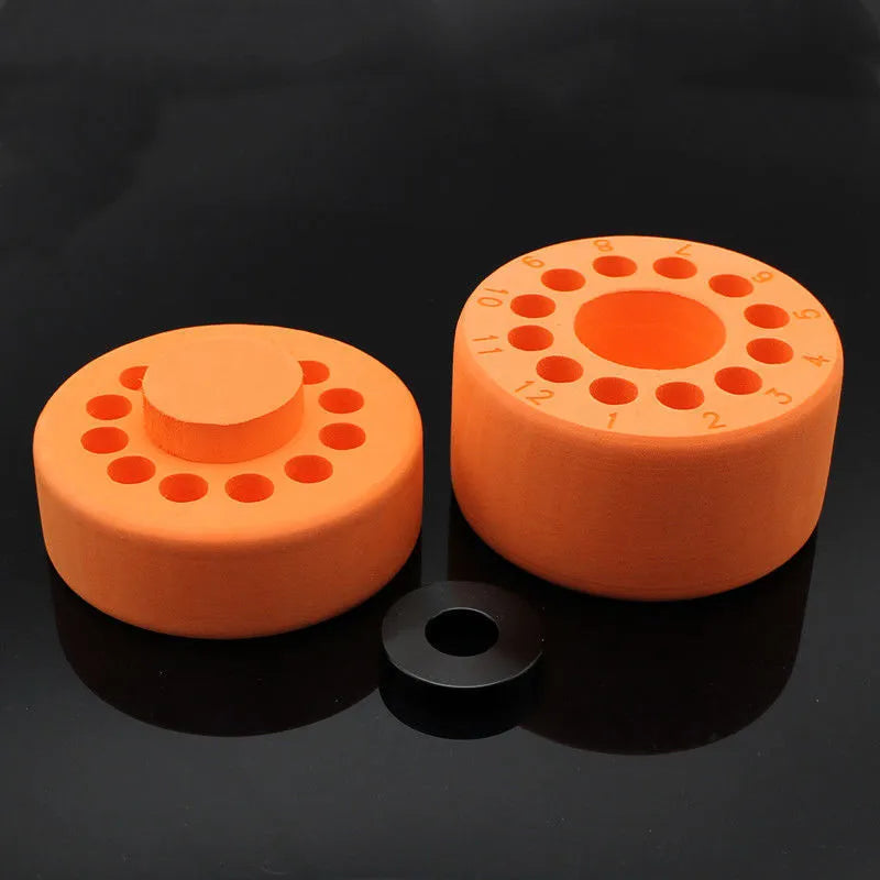 Orange and blue laboratory cooling box for gradient freezing procedures