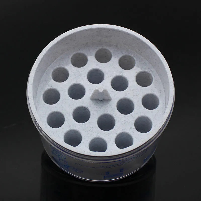 Orange and blue laboratory cooling box for gradient freezing procedures