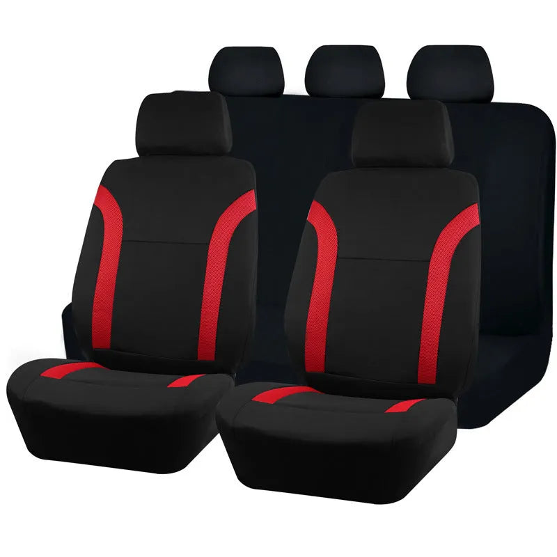Polyester eyelet stitching car seat cover set in multiple colours with sponge padding