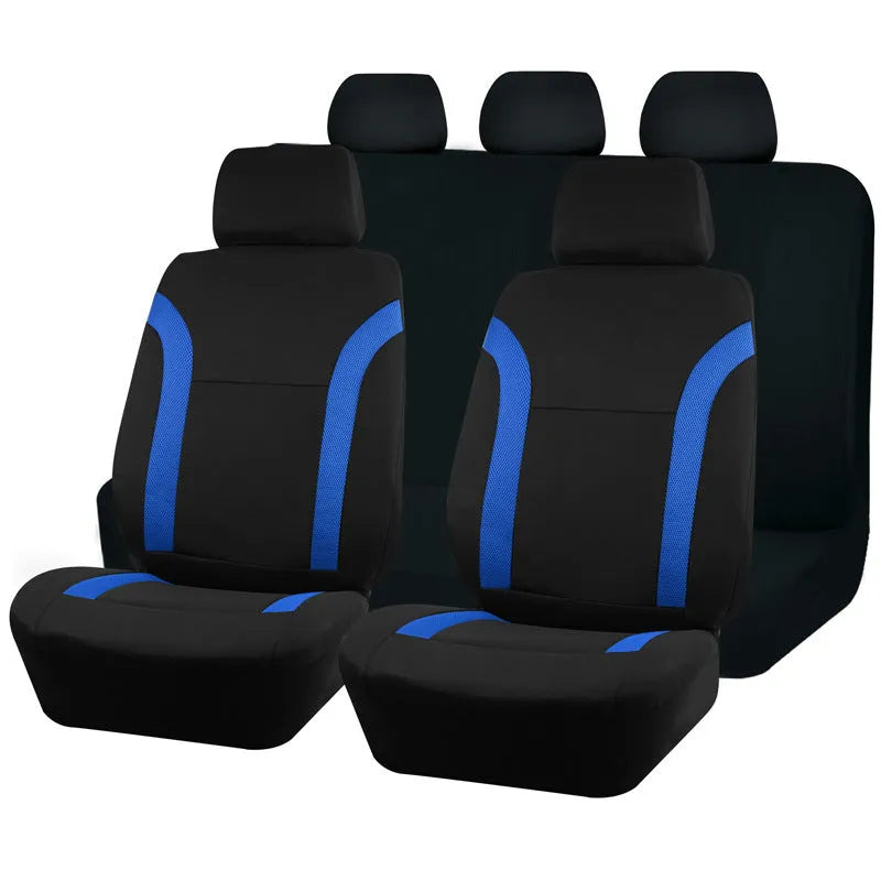 Polyester eyelet stitching car seat cover set in multiple colours with sponge padding