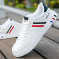 Men's black sports shoes showing size label with Asian-European conversion chart