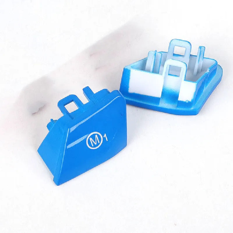 BMW steering wheel M1 M2 button accessories in red and blue colours with installation keys