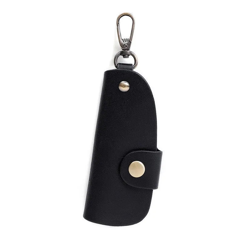 Genuine leather handmade key storage bag in short length style for car keys
