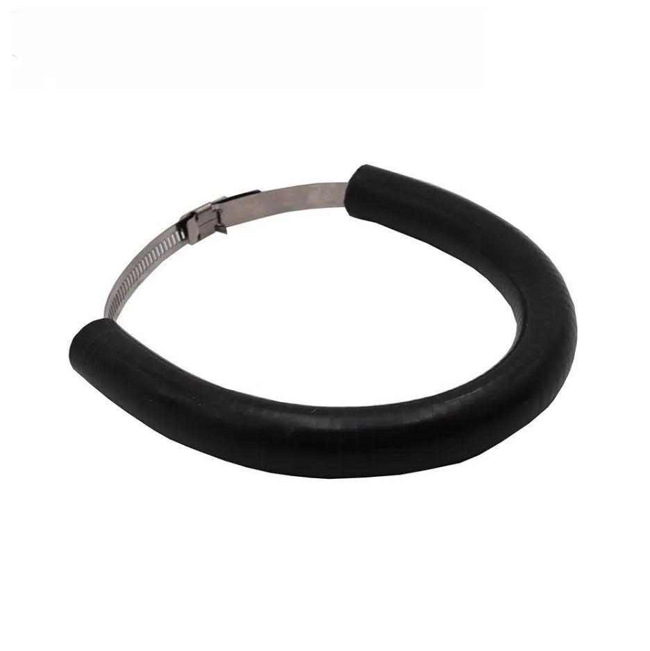 Universal motorcycle exhaust pipe gasket in black, blue, and orange colours