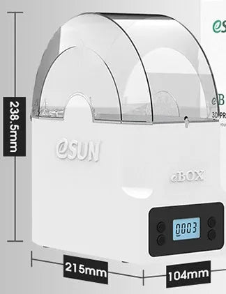 eBOX Lite 3D printing consumables drying storage box with wire heating system and multiple international plug options