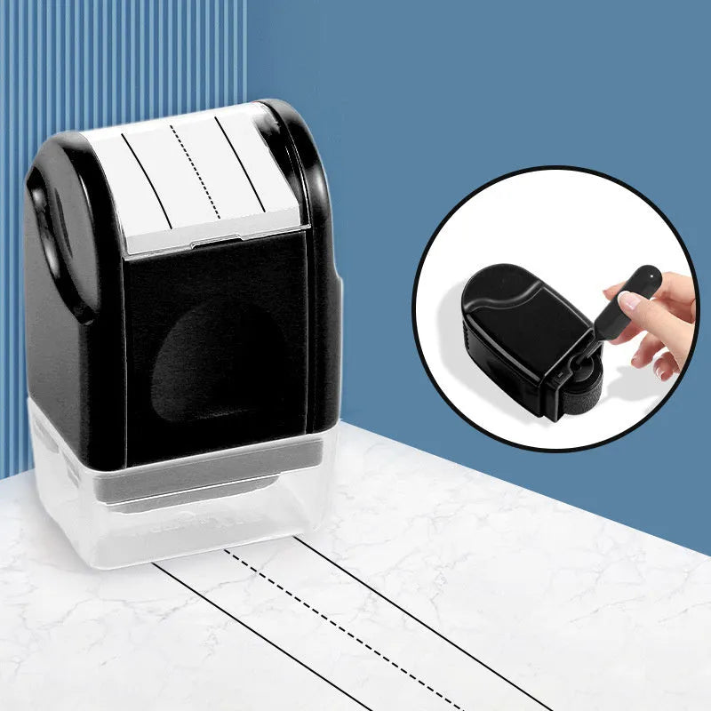 Rectangle plastic English line roller seal for teaching in seven colour options