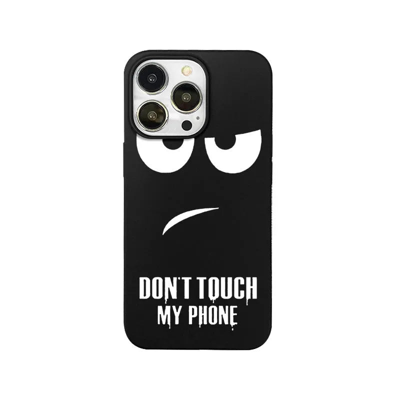 Matte black simple silicone TPU phone case back cover for iPhone on a plain background