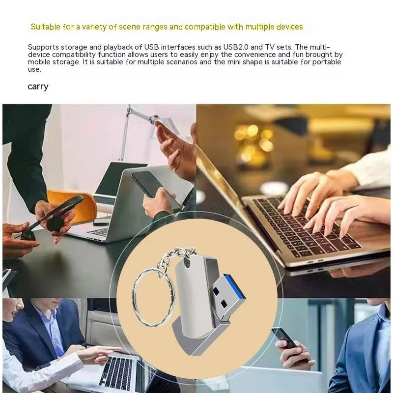 Small white metal USB 3.0 flash drive with a rotating cap, showing 16GB capacity.