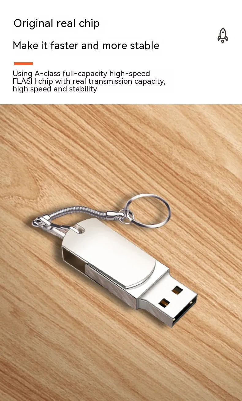 Small white metal USB 3.0 flash drive with a rotating cap, showing 16GB capacity.