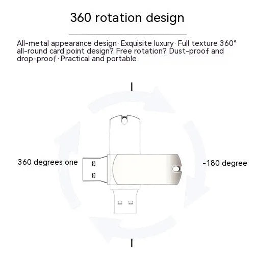 Small white metal USB 3.0 flash drive with a rotating cap, showing 16GB capacity.