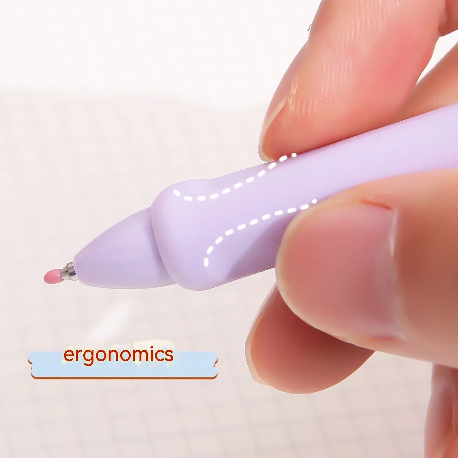 Macaron Colour Press Gel Pen with 0.5mm tip in smoked white, brown, or pink options.
