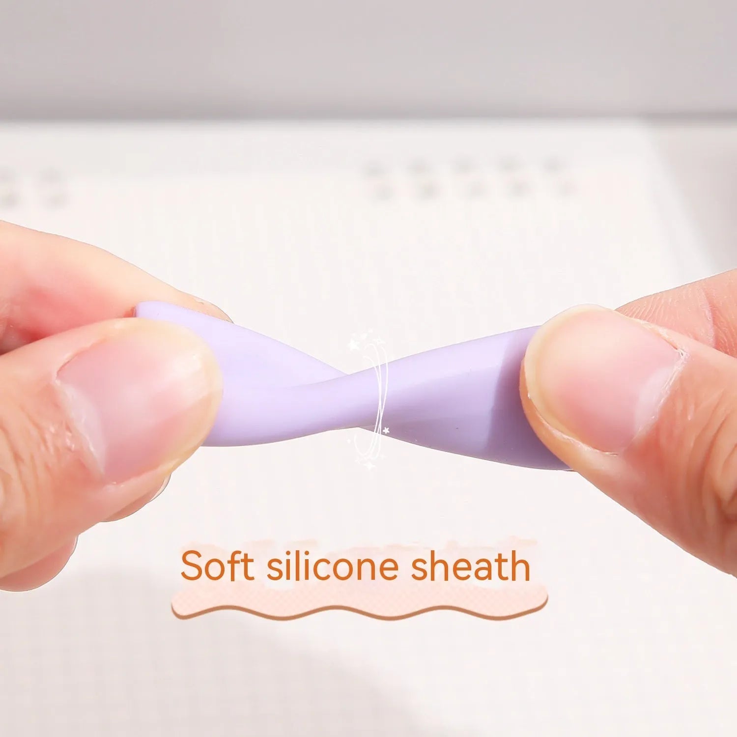 Macaron Colour Press Gel Pen with 0.5mm tip in smoked white, brown, or pink options.