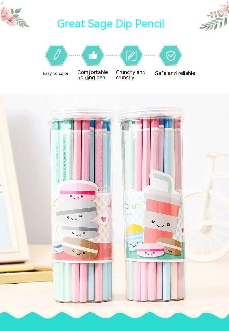 Basswood hexagonal thermal transfer pencil with HB graphite refill showing six-angle design