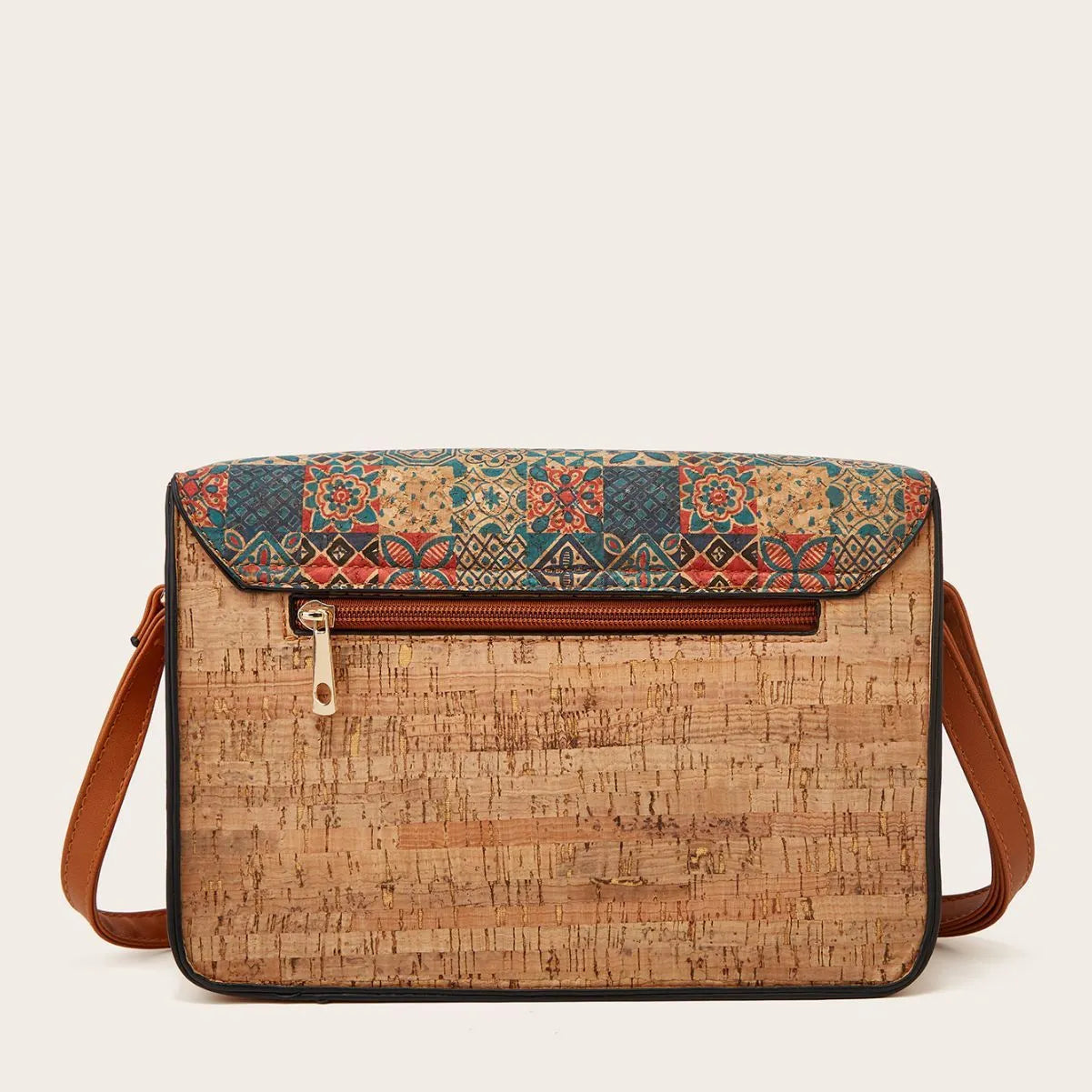Women's printed crossbody bag with large capacity and single shoulder strap in PU material