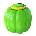 Green, orange and yellow 68mm plastic squeaker dog chew ball toy for small dogs