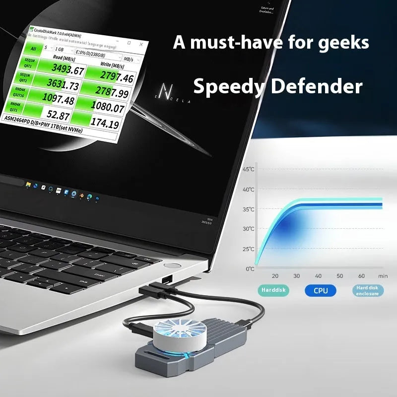 Aluminium USB4 NVMe M.2 SSD enclosure with 40Gbps speed for Thunderbolt 4 laptops