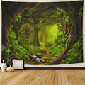 Large colourful mandala tapestry hanging on a wall, showcasing its use as bohemian home decor.