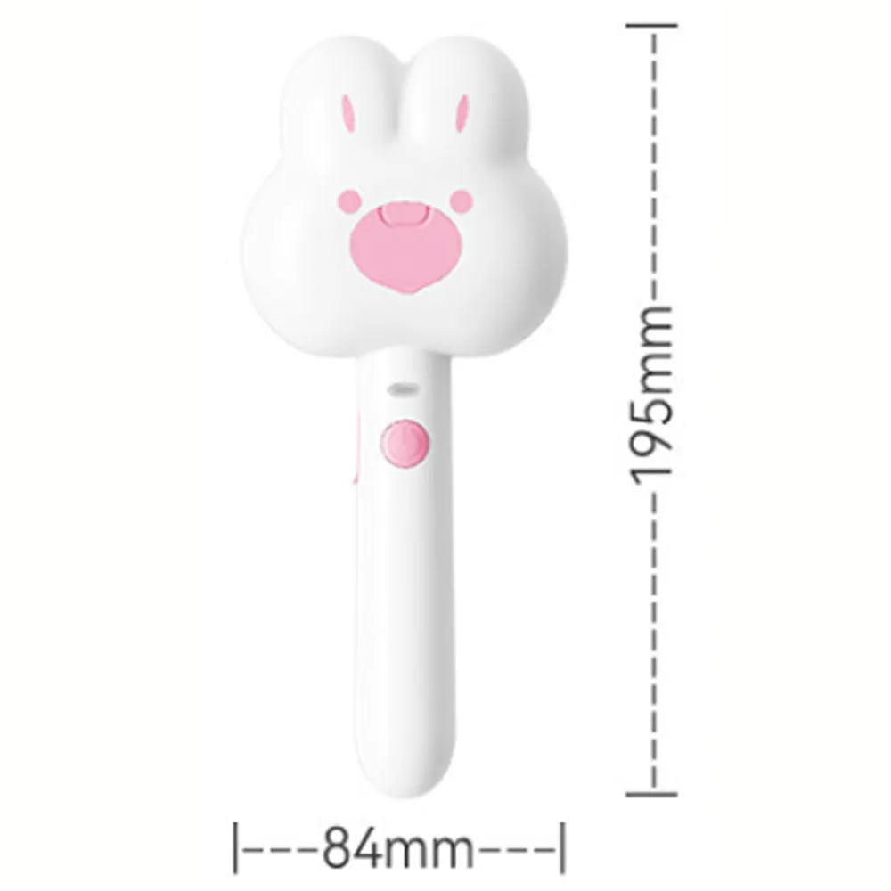 Rechargeable cat steam grooming brush with cartoon design in green colour