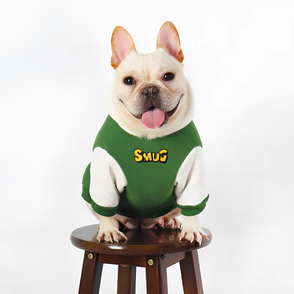 Green cotton pet clothing without elasticity for dogs and cats in L to 4XL sizes