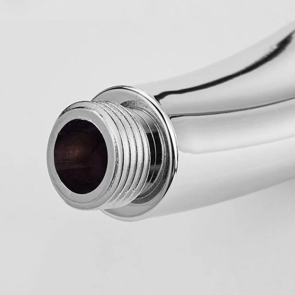 Orange hand-held pressurised shower set with rain function shower head and multiple connector options