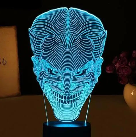 3D LED decorative lamp showing multiple colour options with touch control and remote