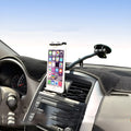 Black vehicle-mounted tablet holder with lifting mechanism and suction cup base for 4-12 inch devices